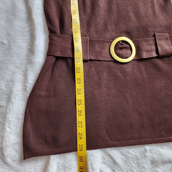 INC dark brown long sweater turtleneck tunic Size M Petite - Picture 7 of 7
